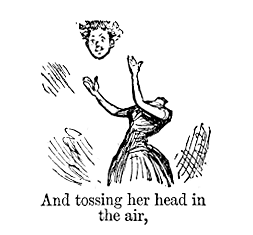 Extract from a cartoon by Priestman Atkinson, from the Punch Almanack for 1885, mocking clichéd expressions in the popular literature of the time
